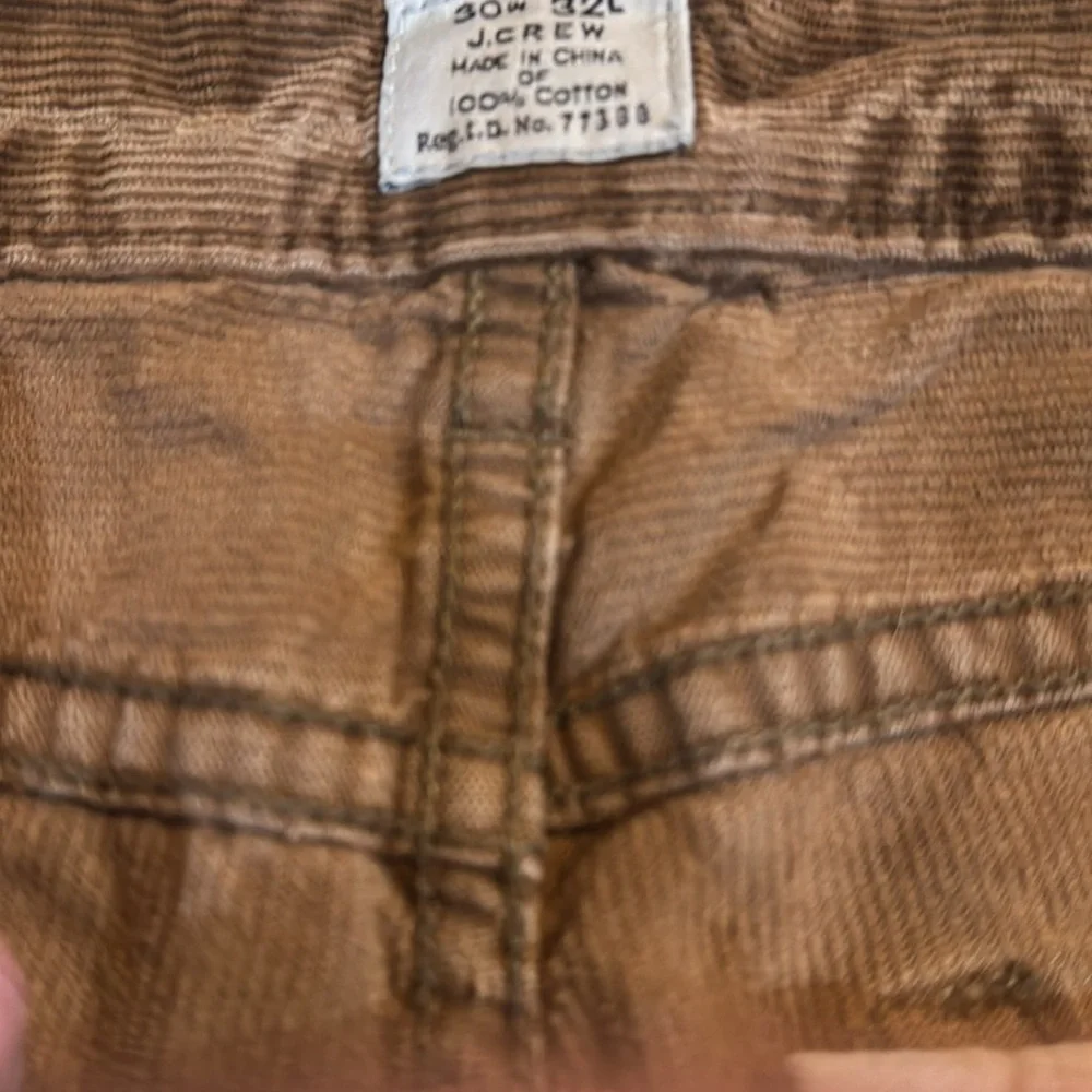 J Crew Brownish Gold‎ Corduroy Pants 30 x 32 100% Cotton